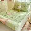 Ropa de cama de algodón con estampado de leche AB de doble cara, juego de cuatro piezas para madre y bebé, grueso para otoño e invierno, funda nórdica de doble cara, sábana, cama individual