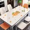 Jogo americano lavável à prova de óleo à prova d'água anti-queimadura isolante térmico protetor de mesa de vidro macio pvc tapete retangular para mesa de centro