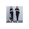 Conjunto de dos piezas de estilo extranjero de moda para chica gordita, otoño e invierno de 2024, suéter de talla grande, traje deportivo informal cálido de Joker