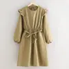 Delantal de princesa impermeable de manga larga para servicio de comedor, uniforme de trabajo con estampado de logotipo, ropa protectora antimanchas para mujeres en salones de belleza y de uñas