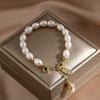 Pulsera de Perlas Barrocas para Mujer, Diseño Ins, Estilo Minimalista, Pulsera de Aleación con Perlas Irregulares de Moda, Regalo