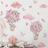 Fx7579 Urso de Desenho Animado Flor Borboleta Nuvem Rosa Quarto Infantil Jardim de Infância Decoração de Parede Adesivo de Parede Decorativo