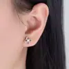 Aretes de Plata Pura S925 con Diamante Brillante y Flor Personalizada para Mujer, Estilo Nuevo de Commuter Elegante y Versátil