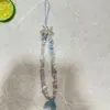 Nova corrente de pérolas de vieira para celular diy corrente de celular com contas cordão pingente de cauda de peixe corrente pequena e fresca anti-perda