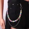 Nueva tendencia en accesorios acrílicos, cadena doble, estilo hip-hop punk, cadena decorativa para cintura de jeans, cadena de metal para pantalones.