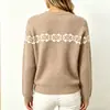 Suéter Jacquard de Punto con Cuello Redondo para Mujer, Estilo Nuevo Otoño e Invierno, Holgado y Versátil, Manga Larga