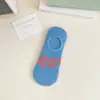 Calcetines Invisibles Tipo Barco para Mujer Estilo Primavera-Verano con Frases en Inglés, Calcetines Cortos Antideslizantes de Corte Bajo, Calcetines Tipo Barco de Corte Bajo con Bloques de Color Personalizados