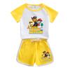 Conjunto deportivo de verano para niñas de dibujos animados del equipo Wang Wang 2022 nueva ropa para niños estilo occidental niño guapo casual traje de dos piezas