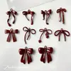 Estilo Ins para Niña Serie Única y Versátil Borgoña Profundo Colgante de Lazo Accesorios para Pendientes y Collares DIY