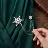 Estilo Coreano Hebilla de Mariposa Broche de Copo de Nieve Cadena Distintiva Diamante Ramillete Accesorios para Suéter Traje Broche Creativo Pin Pequeño
