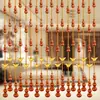 Cortina de Cuentas de Calabaza de Madera de Durazno con Monedas de los Cinco Emperadores, Cortina de Puerta para Sala de Estar, Cortina Decorativa Divisoria de Entrada, Cortina Feng Shui para Dormitorio y Baño