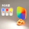 Luz de Relleno RGB Naranja con Espejo para Teléfono Maquillaje Selfies Videos Transmisiones en Vivo Luz de Relleno Lámpara de Iluminación con Espejo Luz de Relleno