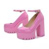 Aliexpress Export Sapatos Baixos de Tamanho Grande para Mulheres 2023 Novo Salto Alto de 14cm Moda Europeia e Americana Fivela de Uma Tira Sapatos Femininos