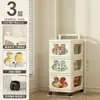 Lindo Gabinete de Almacenamiento Multicapa con Orejas de Conejo y Ruedas Universales, Estante de Almacenamiento de Plástico por Capas para el Hogar, Dormitorio, Snacks y Ropa