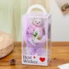 Dia das Mães, Dia dos Namorados, Buquê de Flores de Sabão, Presente para Namoradas no Festival Qixi, Caixa de PVC, Lembrança de Flor Rosa Despertar