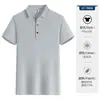 Camisa Polo de Seda de Gelo de Alta Qualidade Sem Costura Roupa de Trabalho Logo Personalizado Vendas Evento Corporativo Roupas de Grupo Camiseta Camisa Publicitária