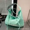 Bolso de Hombro de Lona a Cuadros Mangbo Menta Fresca Bolso Tote de Gran Capacidad Doble Uso Simple Doble Pan Primavera y Verano Nuevo