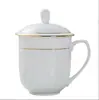 Caneca de Água para Escritório com Tampa em Esmalte Colorido Jingdezhen Estilo Chinês Copo para Bubble Tea Cerâmica Óssea Cerâmica Copo para Casa Escritório Conferência