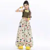 Conjunto de jazz para niña en verde militar, chaleco de imitación de dos piezas, estilo moderno dulce y genial, conjunto de pantalones largos, ropa de verano de moda para chica de jazz