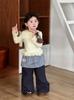 Pantalones Casuales de Cuadros para Niñas de Primavera y Otoño con Petos Estilosos y Pantalones Largos a la Moda