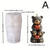 Abrazo de Oso Corazón Muñeca Peluche Oso con Forma Molde de Vela Perfumada DIY Oso de Dibujos Animados Molde para Pellizcar
