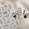 Estilo Ferro Fundido Fonte Inglesa Manuscrita Adesivos para Unhas Ts4306 Caligrafia Digital Simples Letra Série Cursiva