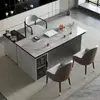 Mesa de Chá de Ardósia de Luxo Leve Italiana Combinação Sala de Estar Escritório Uso Duplo Mesa de Chá Kung Fu Mesa de Chá Móvel Integrada