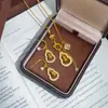Colgante tradicional vietnamita de oro de arena con forma de calabaza calada con diamantes de burbujas, collar y pendientes de borlas, cadena ajustable exquisita, regalo para mujeres