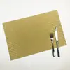 Tapete Ocidental Quadrado de Alta Qualidade Estilo Japonês Isolamento Térmico Tapete Antiderrapante PVC Listra Dourada Tapete para Copo Tigela Tapete de Mesa Outlet de Fábrica