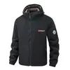 Moletom com Capuz de Lã para Uso Externo Outono e Inverno Espessado Travamento de Temperatura Corte Solto Masculino para Montanhismo, Deslocamento, Jaqueta Casual