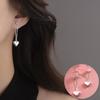 Pendientes Asimétricos Estilo Coreano Dulces y Frescos Versión Ab para Mujer, Moda Retro Corazón de Piedra de Imitación Letra Pinzas para Orejas y Accesorios para Orejas