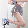 [Fonte de fábrica em estoque cabelo liso] hot girl drawstring esportes 2023 novo calção de cintura alta emagrecimento perna larga
