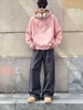Sudadera con Capucha de Algodón Pesado para Adolescentes Hombres Primavera y Otoño Holgada de Alta Calidad Estilo Boxy Top Casual