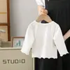 Ropa Nueva para Niñas 2025, Tops de Punto Estilo Coreano, Camisetas de Manga Larga de Primavera, Ropa Exterior de Primavera y Otoño, Tops Finos para Niñas