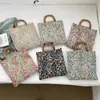 Bolso de Mano Grande de Tela Estampada Nuevo para Mujer, Bolso Tote Versátil Estilo Coreano, Bolsa de Tela para Lonchera de Lona para el Trabajo y los Viajes