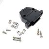 Carcasa de plástico DB15P, material ABS negro, carcasa de plástico, carcasa de ensamblaje D-SUB, carcasa superior e inferior db15p con tornillos cortos