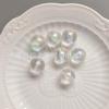 Novas Contas Acrílicas Redondas Transparentes Amassadas de 16MM com Revestimento UV de Sereia, Furo Reto, Contas Soltas para Acessórios de Joias, Material de Tecelagem DIY