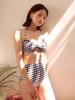 Nuevo bikini de cuadros dividido de cintura alta fabricantes de origen bikini súper sexy para mujer