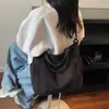 Bolsa Transversal Estilo Japonês Dupla Uso Veludo Lona Cor Sólida Outono Inverno Prática Tendência Bolsa de Ombro para Estudantes