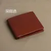 En stock cartera de piel de vaca de primera capa para hombre cartera corta de tres pliegues de alta gama tarjetero de alta gama vintage de gran capacidad
