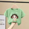 Camiseta de Manga Corta para Niñas 2026 Nueva Moda de Verano Top Elegante para Niños y Niñas Mayores Camiseta de Verano de Media Manga