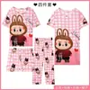 Pedido Extranjero de Amazon Lindo Camisón Pantalón Largo Conjunto de Pijama de Cuatro Piezas Estilo Multi-Dibujos Animados Manga Corta Ropa de Casa Pantalones Cortos Transfronterizo