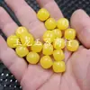 Cuentas de ámbar sintético, cuentas sueltas estilo antiguo, cuentas cilíndricas color amarillo aceite de pollo, cuentas espaciadoras, pulsera Lu Lu Tong, collar, accesorios para joyería, cuentas