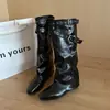 Botas de cowboy retro para mujer, nuevas botas de punta 2026, estilo western, moda dulce y cool, suela plana