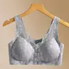 Sutiã de Botão Frontal Sem Aros para Mães de Meia-Idade e Idosas com Bojos para Controlar Seios Secundários Sutiã Sem Costura Tamanho Grande Estilo Regata Roupa Íntima