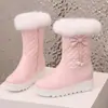 Botas Botas Comercio Exterior Cadena Casual 43 Cuña Dulce Cuello de Piel 32 Caña Media Martins Caramelo Lazo Blanco Mujer