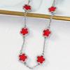 Nueva pulsera de acero de titanio de trébol de cinco hojas para niñas novias lujo ligero diseño nicho ins collar fabricantes de joyería venta al por mayor