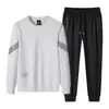 Conjunto de Ocio Deportivo para Hombre Primavera y Otoño Jóvenes y de Mediana Edad Chaqueta Cardigan de Manga Larga con Cuello Vertical Suéter de Cuello Redondo Conjunto de Tres Piezas Moderno