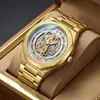 Kasrluo Nuevo Reloj de Cuarzo Luminoso para Hombre, Moda de Negocios, Mecánico de Imitación, Esqueleto, Resistente al Agua, Artículo de Venta Caliente Transfronteriza