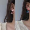 Pendientes de Flor Color-Blocking S925 2026 Nuevo de Moda Verano Estilo Ins Diseño de Nicho Pinzas para Orejas con Borla para Orejas sin Perforar